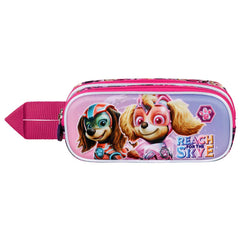 Paw Patrol La Patrulla Canina Mighty-Estuche Portatodo 3D Doble, Rosa