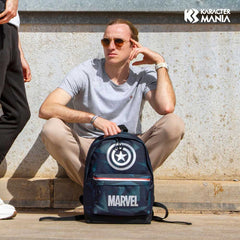 Marvel Metal-Silver HS Backpack, Black
