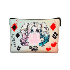 DC Comics Harley Quinn Mad Love-Borsa da Toilette Pochette Soleil, Beige