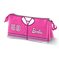 Barbie Varsity-Estuche Portatodo Triple, Rosa