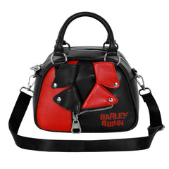 DC Comics Harley Quinn Jacket-Bowling Fashion Handbag, Black