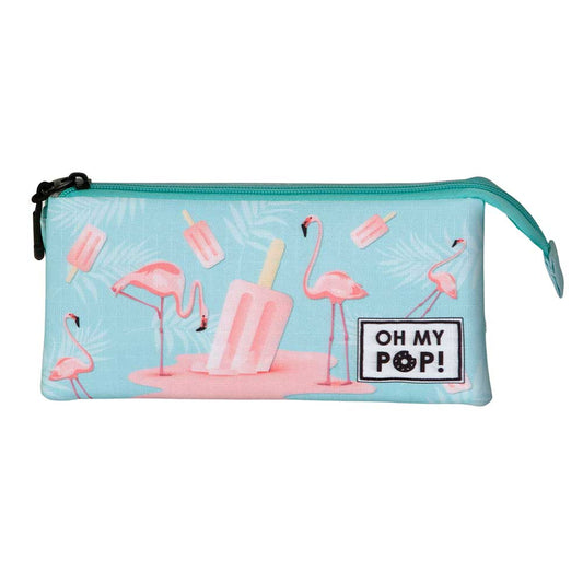 Oh My Pop! Ice Flamingo-Three-Pocket Case Triple, Turquoise