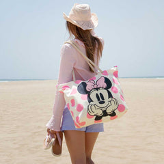 Disney Minnie Mouse Dots-Borsa da Spiaggia Soleil, Rosa
