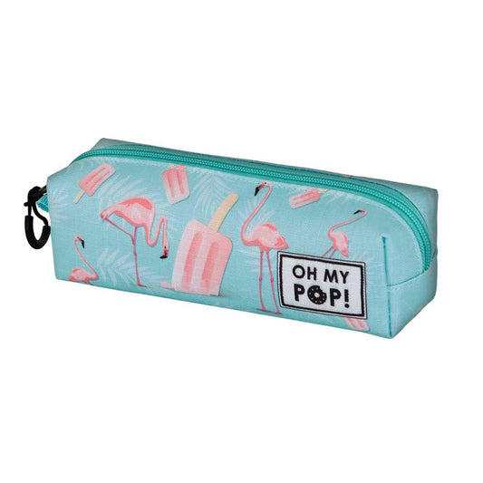 Oh My Pop! Ice Flamingo-Estuche Portatodo Cuadrado FAN 2.2, Turquesa