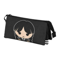 Wednesday Cute-Triple Pencil Case, Grey