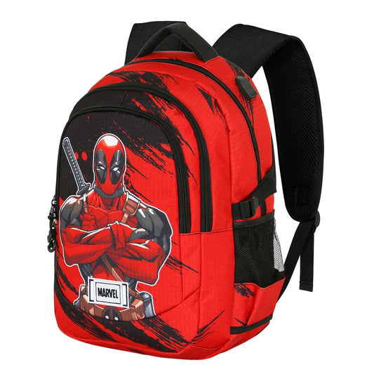 Marvel Deadpool Bad-Mochila Running PLUS, Rojo