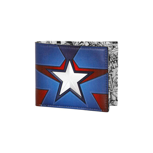 Marvel Captain America Courage-Portefeuille pour Homme, Bleu