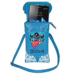 Disney Lilo e Stitch Tongue-Borsa Porta Cellulare, Blu