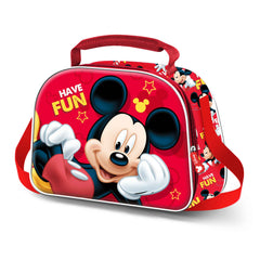 Disney Topolino Laugh-Borsa Porta Merenda 3D, Rosso