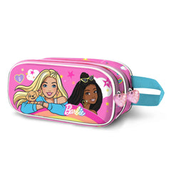 Barbie Rainbowy-Estuche Portatodo 3D Doble, Rosa