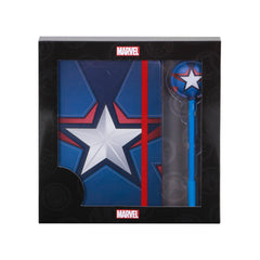 Marvel Căpitan America Curaj-Cutie cadou cu jurnal și pix Fashion, Albastru