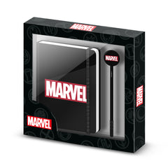 Marvel Comics-Confezione Regalo con Diario e Penna a Sfera Fashion, Nero