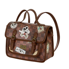 Disney Mickey Mouse Journey-Satchel Shoulder Bag-Backpack, Brown