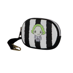 Beetlejuice Stripes-Pill Coin Purse, White