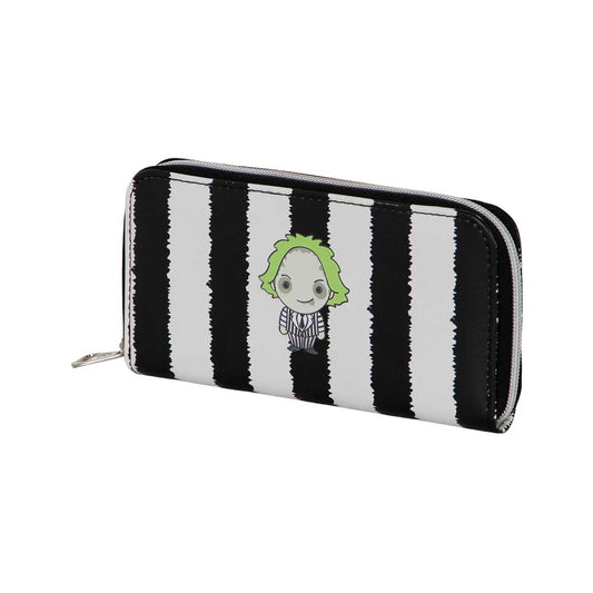 Beetlejuice Stripes-Portafoglio Essenziale, Bianco