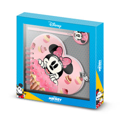 Disney Minnie Mouse Muffin-Diario Corazón Llave + Boli, Rosa