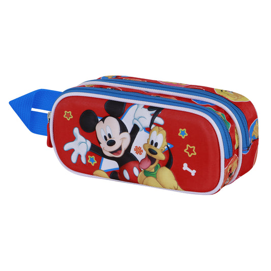 Disney Mickey Mouse Star-3D Double Pencil Case, Multicolour