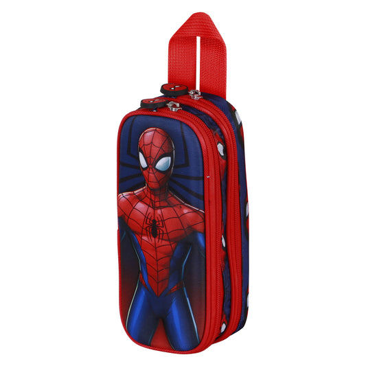 Marvel Spiderman Solid-3D Double Pencil Case, Blue