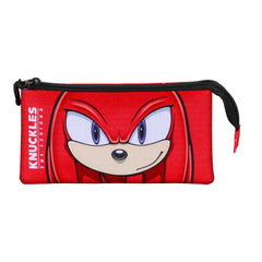 Sonic The Hedgehog - SEGA Knuckles Sight-Estuche Portatodo Triple, Rojo