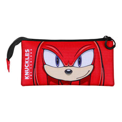 Sonic The Hedgehog - SEGA Knuckles Sight-Estuche Portatodo Triple, Rojo