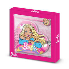 Barbie Rainbow-Diario Corazón Llave + Boli, Rosa