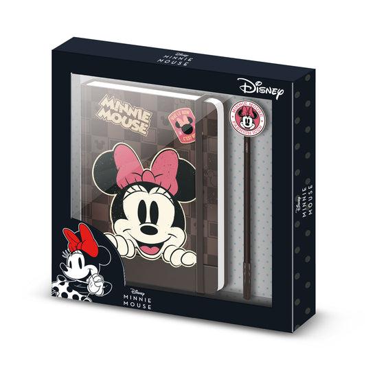 Disney Minnie Mouse Journey-Confezione Regalo con Diario e Penna a Sfera Fashion, Marrone