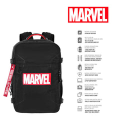 Marvel Comics-Zaino Mercury da Viaggio Aereo 40x20x25cm Bagaglio a Mano, Nero