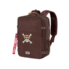 One Piece Skull-Mochila Mercury Viaje Cabina Avión 40x20x25cm, Marrón