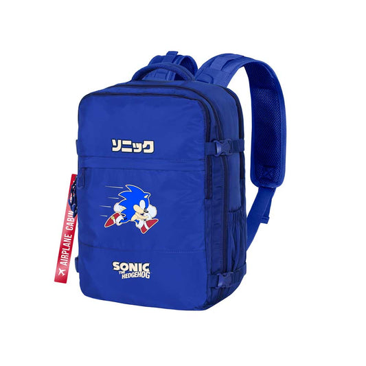 Sonic The Hedgehog Action-Zaino Mercury da Viaggio Aereo 40x20x25cm Bagaglio a Mano, Blu