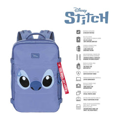 Disney Lilo e Stitch Face-Zaino Mercury da Viaggio Aereo 40x20x25cm Bagaglio a Mano, Blu