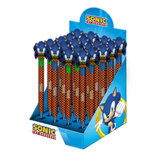 Sonic The Hedgehog Mix-Expositor 24 Unidades Bolígrafo Gel Borrable, Multicolor
