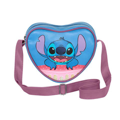 Disney Lilo e Stitch Cake-Borsa a Tracolla Cuore Casual, Blu