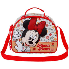 Disney Minnie Mouse Flowered-Borsa Porta Merenda 3D, Rosso