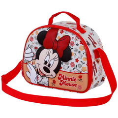 Disney Minnie Mouse Flowered-Borsa Porta Merenda 3D, Rosso