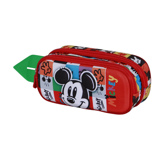 Disney Mickey Mouse Mood-3D Double Pencil Case, Multicolour