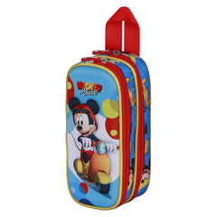 Disney Mickey Mouse Scooter-3D Double Pencil Case, Blue