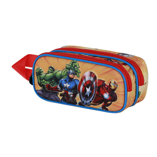 Marvel The Avengers Attack-3D Double Pencil Case, Red