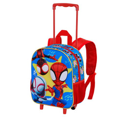 Marvel Spiderman Amazing-Mochila 3D con Ruedas Pequeña, Rojo