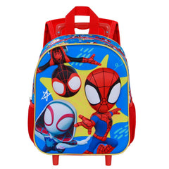 Marvel Spiderman Amazing-Mochila 3D con Ruedas Pequeña, Rojo