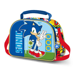 Sonic The Hedgehog Unstoppable-Borsa Porta Merenda 3D, Blu