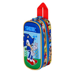 Sonic The Hedgehog - SEGA Unstoppable-Trousse 3D Double, Bleu
