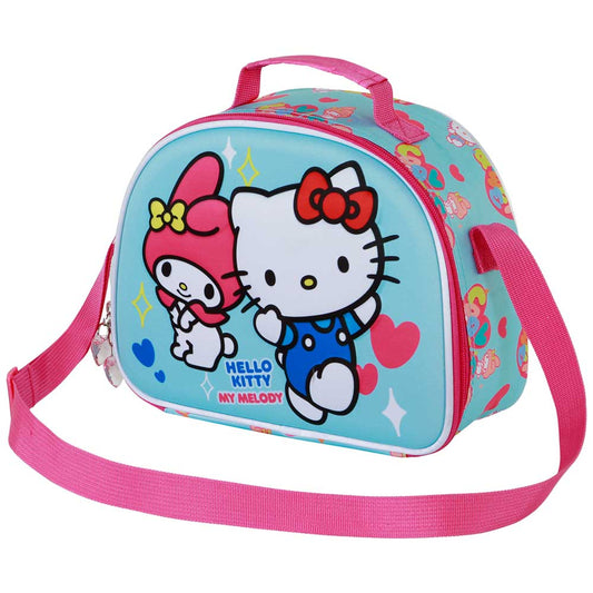 Sanrio Hello Kitty Friendship-Borsa Porta Merenda 3D, Blu