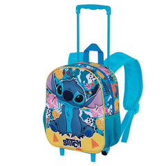 Disney Lilo y Stitch Colors-Mochila 3D con Ruedas Pequeña, Turquesa
