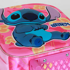 Disney Lilo and Stitch Cute-Small 3D Backpack with Wheels, Pink
