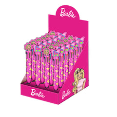 Barbie Mix-Expositor 24 Unidades Bolígrafo 10 Colores, Rosa