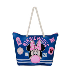 Disney Minnie Mouse Varsity-Borsa da Spiaggia Soleil, Blu