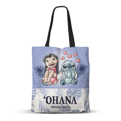 Disney Lilo e Stitch Couple-Borsa della Spesa Shopping FAN, Lilla