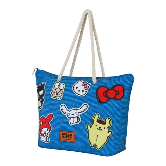 Sanrio Hello Kitty Stickers-Borsa da Spiaggia Soleil, Blu