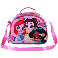 Disney Principesse Flowers-Borsa Porta Merenda 3D, Rosa