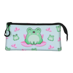 Oh My Pop Froggy-Trójkomorowe etui na przybory, Turkusowe